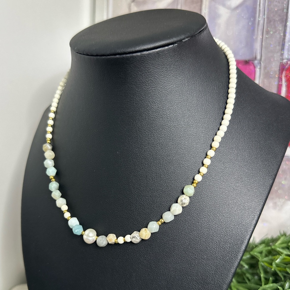 Handmade Natual Pearl & Natural Quartz & Shell Beaded Necklaces